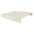 thumbnail image 1 of Awntech 10 Ft Destin Left Motorized Heavy Duty Patio Retractable Awning with Protective Hood (120in x 10.38in x 96in), Linen, 1 of 8