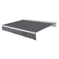 thumbnail image 1 of Awntech 16 Ft Destin Left Motorized Heavy Duty Patio Retractable Awning with Protective Hood (192in x 10.38in x 120in), Gunmetal, 1 of 8