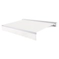 thumbnail image 1 of Awntech 8 Ft Destin Left Motorized Heavy Duty Patio Retractable Awning with Protective Hood (96in x 10.38in x 78in), White, 1 of 8