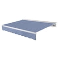thumbnail image 1 of Awntech 18 Ft Destin Left Motorized Heavy Duty Patio Retractable Awning with Protective Hood (216in x 10.38in x 120in), Dusty Blue, 1 of 8
