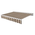 thumbnail image 1 of Awntech 8 Ft Destin Left Motorized Heavy Duty Patio Retractable Awning with Protective Hood (96in x 10.38in x 78in), Brown/Tan Stripe, 1 of 8