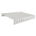 thumbnail image 1 of Awntech 14 Ft Destin Manual Heavy Duty Patio Retractable Awning with Protective Hood (168in x 10.38in x 120in), Gray/White Stripe, 1 of 8