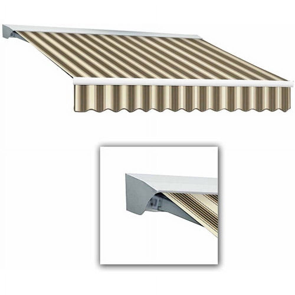 Destin 16' Brown and Tan Multi Acrylic Retractable Awning with Hood
