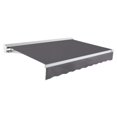 thumbnail image 1 of Awntech 12 Ft Destin Manual Heavy Duty Patio Retractable Awning with Protective Hood (144in x 10.38in x 120in), Gunmetal, 1 of 8