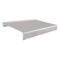 thumbnail image 1 of Awntech 24 Ft Destin Right Motorized Heavy Duty Patio Retractable Awning with Protective Hood (288in x 10.38in x 120in), Gray, 1 of 9