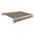 thumbnail image 1 of Awntech 10 Ft Destin Right Motorized Heavy Duty Patio Retractable Awning with Protective Hood (120in x 10.38in x 96in), Taupe, 1 of 9