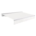 thumbnail image 1 of Awntech 16 Ft Destin Right Motorized Heavy Duty Patio Retractable Awning with Protective Hood (192in x 10.38in x 120in), White, 1 of 9
