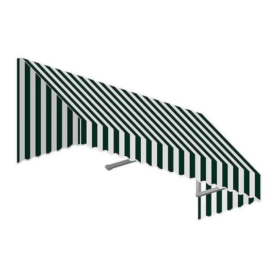 Awntech EF23-US-4FW 4.38 ft. San Francisco Window & Entry Awning, Forest Green & White - 24 x 36 in.