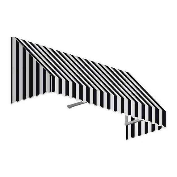 Awntech EF2442-US-5KW 5.38 ft. San Francisco Window & Entry Awning, Black & White - 24 x 42 in.