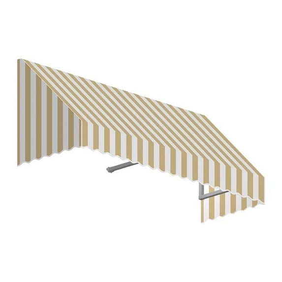 Awntech EF2442-US-6LW 6.38 ft. San Francisco Window & Entry Awning, Linen & White - 24 x 42 in.