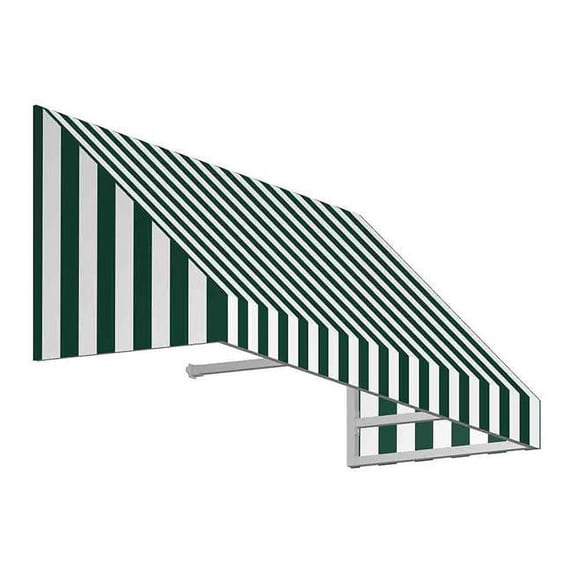 Awntech EN23-US-3FW 3.38 ft. New Yorker Window & Entry Awning, Forest Green & White - 24 x 36 in.
