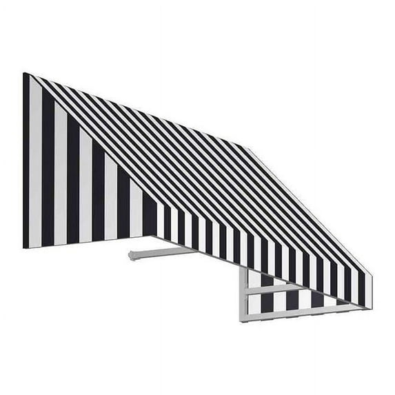 Awntech EN2442-US-5KW 5.38 ft. New Yorker Window & Entry Awning, Black & White - 24 x 42 in.