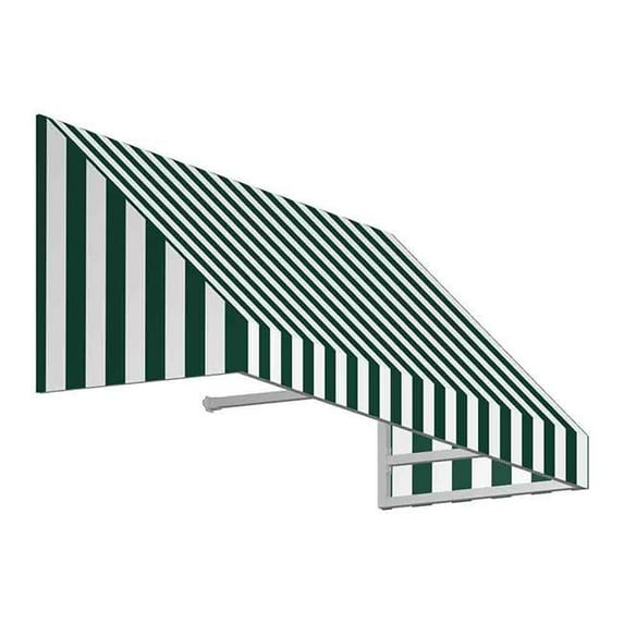 Awntech EN2442-US-6FW 6.38 ft. New Yorker Window & Entry Awning, Forest Green & White - 24 x 42 in.