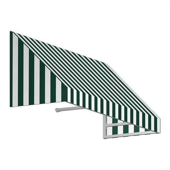 Awntech EN2442-US-8FW 8.38 ft. New Yorker Window & Entry Awning, Forest Green & White - 24 x 42 in.