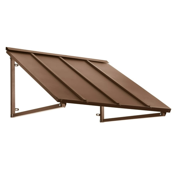 Awntech 3.67 Ft Houstonian Standing Seam Metal Fixed Awning Canopy (44in x 24in x 36in), Copper