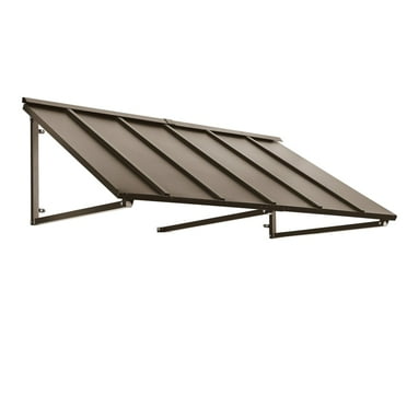 Awntech 6.67 Ft Houstonian Standing Seam Metal Fixed Awning Canopy (80in x 24in x 36in), Bronze