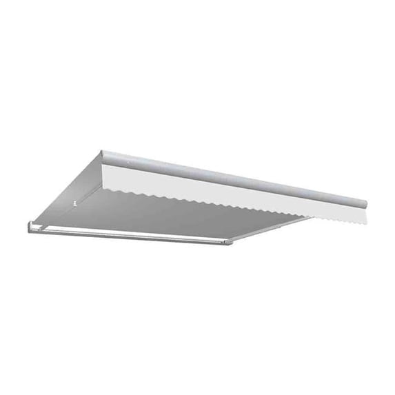 Awntech KWL14-US-W 14 ft. Key West Full Cassette Left Motor Retractable Awning, Off White - 120 in.
