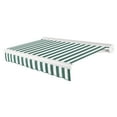 thumbnail image 1 of Awntech 20 Ft Key West Left Motorized Heavy Duty Patio Retractable Awning with Cassette (240in x 9.38in x 120in), Forest/White Stripe, 1 of 8
