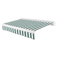 thumbnail image 1 of Awntech 24 Ft Key West Left Motorized Heavy Duty Patio Retractable Awning with Cassette (288in x 9.38in x 120in), Forest/White Stripe, 1 of 8