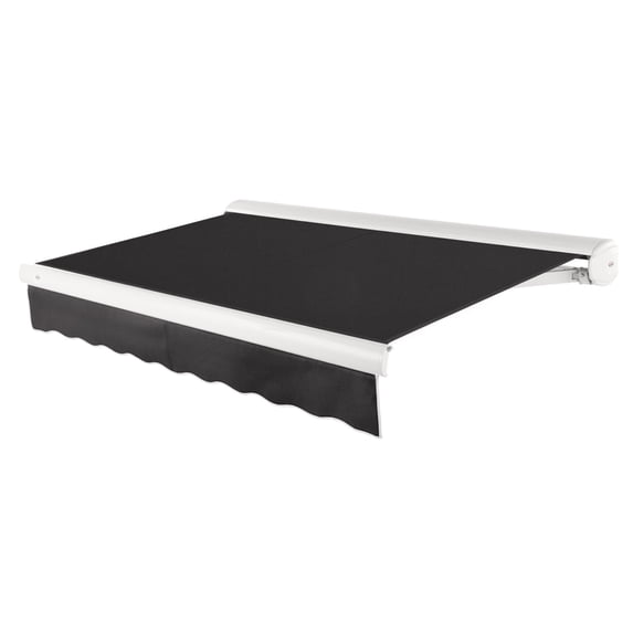 Awntech 10 Ft Key West Left Motorized Heavy Duty Patio Retractable Awning with Cassette (120in x 9.38in x 96in), Black