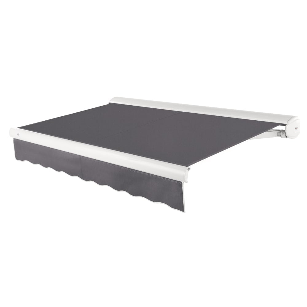 Gunmetal Acrylic Motorized Retractable Patio Awning with Steel Frame