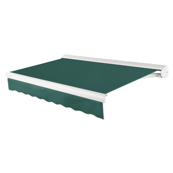 Awntech 10 Ft Key West Left Motorized Heavy Duty Patio Retractable Awning with Cassette (120in x 9.38in x 96in), Forest