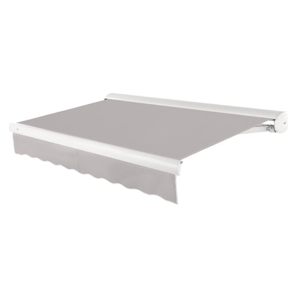 Awntech 8 Ft Key West Left Motorized Heavy Duty Patio Retractable Awning with Cassette (96in x 9.38in x 78in), Gray