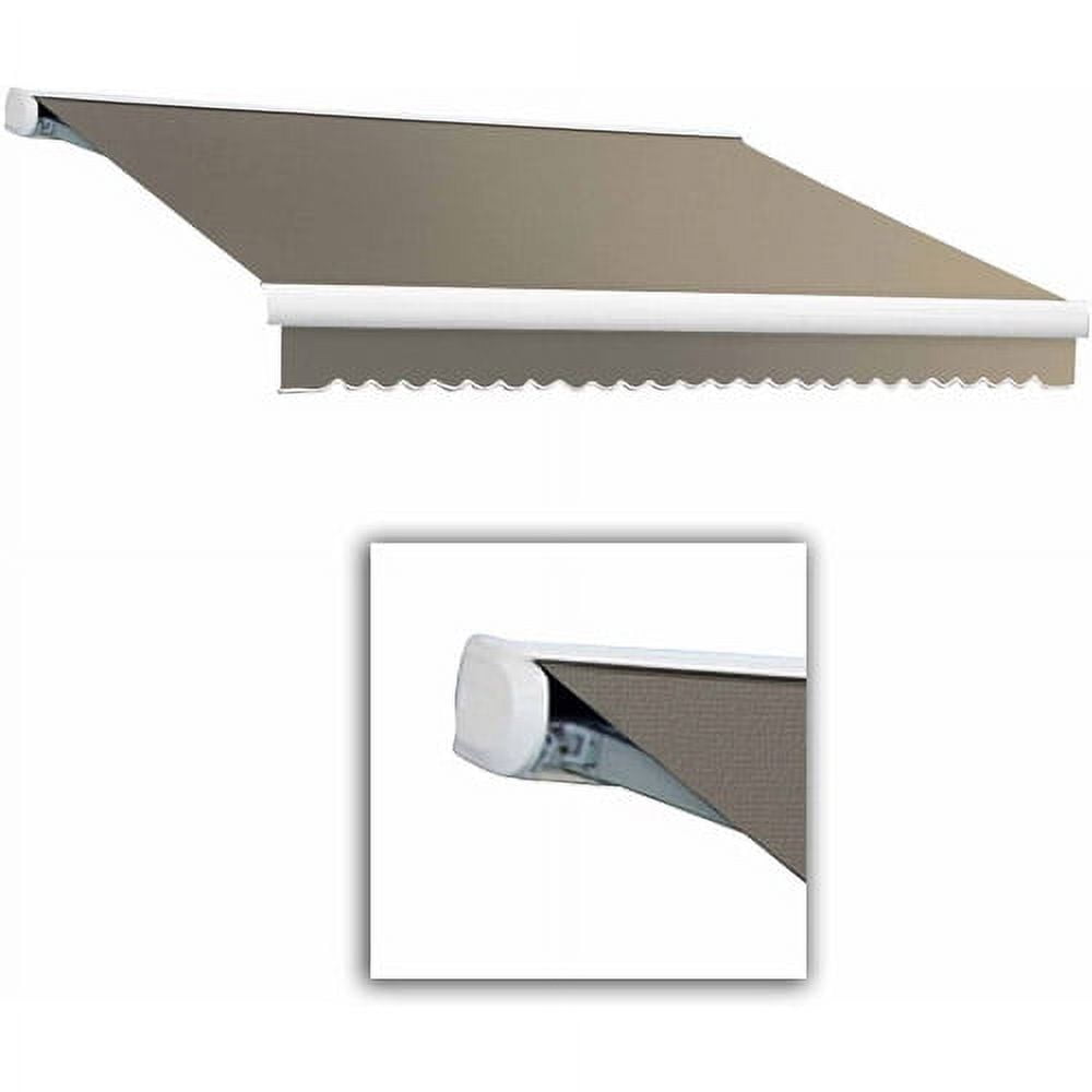 Taupe Full-Cassette Manual Retractable Patio Awning, 10' x 8'