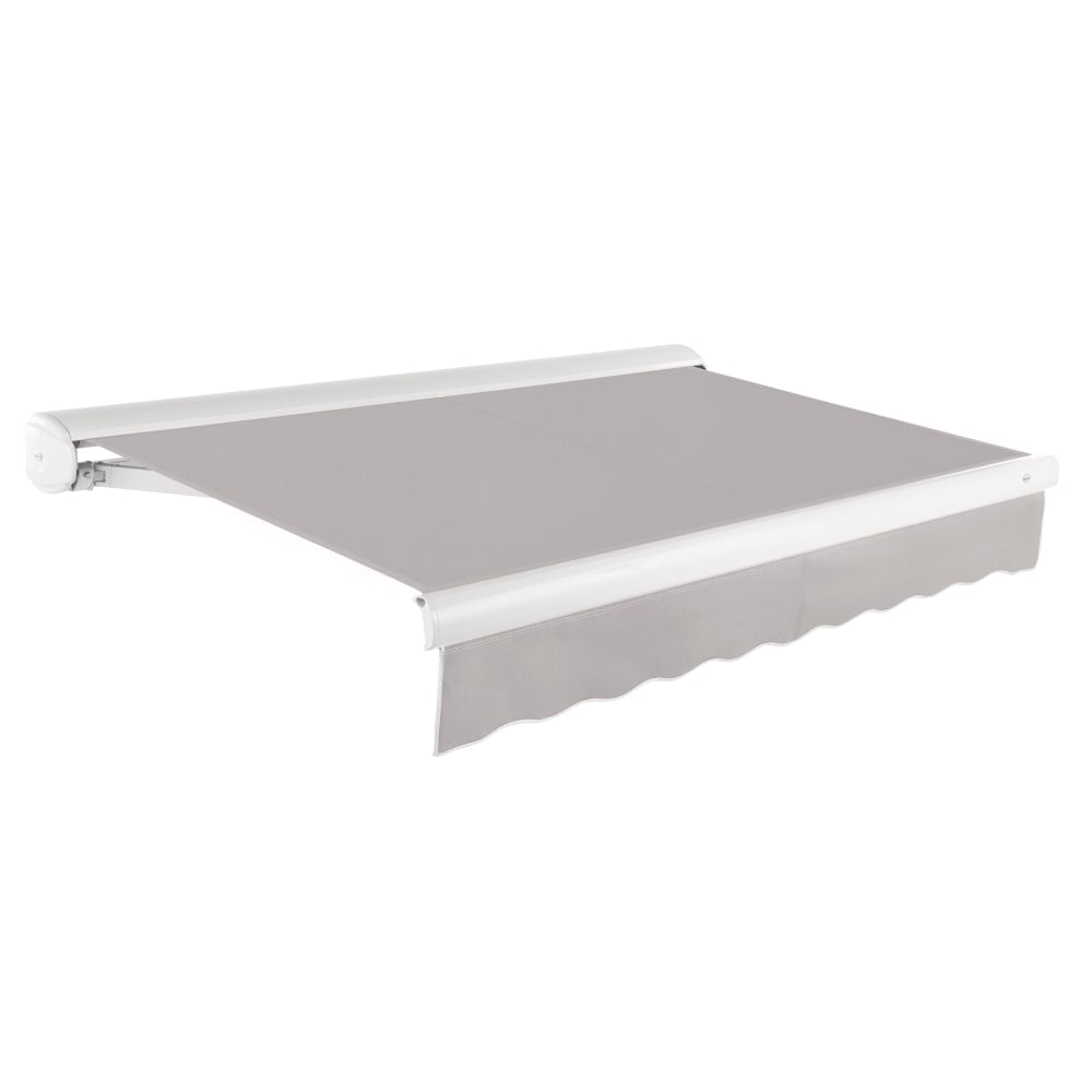 Gray Full-Cassette Manual Retractable Patio Awning, 10' W x 8' Projection