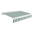 thumbnail image 1 of Awntech 20 Ft Key West Manual Heavy Duty Patio Retractable Awning with Cassette (240in x 9.38in x 120in), Forest/White Stripe, 1 of 8