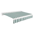 thumbnail image 1 of Awntech 24 Ft Key West Right Motorized Heavy Duty Patio Retractable Awning with Cassette (288in x 9.38in x 120in), Forest/White Stripe, 1 of 8