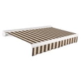 thumbnail image 1 of Awntech 12 Ft Key West Left Motorized Heavy Duty Patio Retractable Awning with Cassette (144in x 9.38in x 120in), Brown/Tan Stripe, 1 of 8