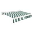 thumbnail image 1 of Awntech 14 Ft Key West Right Motorized Heavy Duty Patio Retractable Awning with Cassette (168in x 9.38in x 120in), Forest/White Stripe, 1 of 8