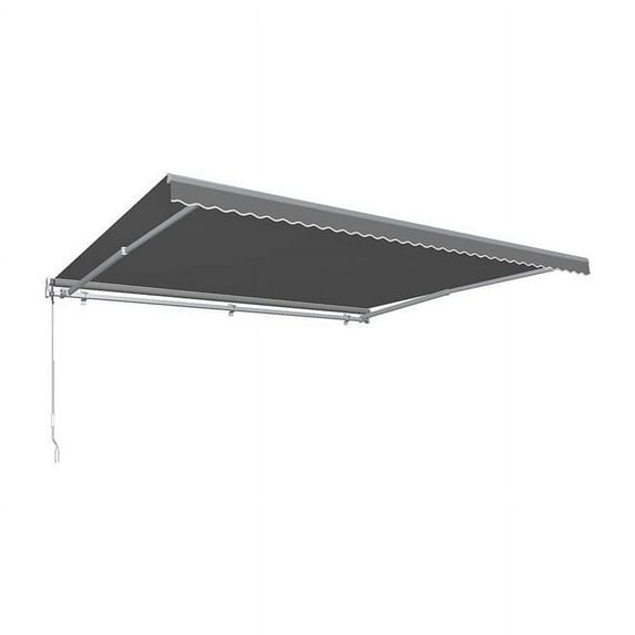 Awntech MTL18-US-G 18 ft. Maui Left Motor with Remote Retractable Awning, Gray - 120 in.