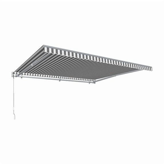 Awntech MTR8-US-GW 8 ft. Maui Right Motor & Remote Retractable Awning, Gray & White - 84 in.