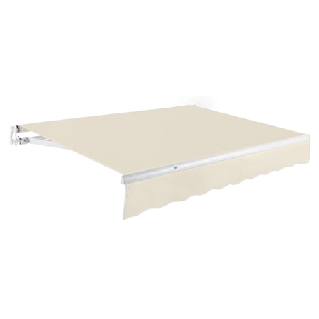 Awntech 18 Ft Maui Manual Heavy Duty Patio Retractable Awning (216in x 9.25in x 120in), Linen