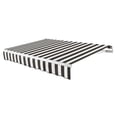 thumbnail image 1 of Awntech 16 Ft Maui Left Motorized Heavy Duty Patio Retractable Awning (192in x 9.25in x 120in), Black/White Stripe, 1 of 8