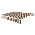 thumbnail image 1 of Awntech 18 Ft Maui Left Motorized Heavy Duty Patio Retractable Awning (216in x 9.25in x 120in), Brown/Tan Stripe, 1 of 8
