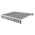 thumbnail image 1 of Awntech 8 Ft Maui Left Motorized Heavy Duty Patio Retractable Awning (96in x 9.25in x 78in), Black/White Stripe, 1 of 8