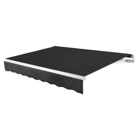 Awntech 16 Ft Maui Left Motorized Heavy Duty Patio Retractable Awning (192in x 9.25in x 120in), Black