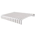 thumbnail image 1 of Awntech 18 Ft Maui Left Motorized Heavy Duty Patio Retractable Awning (216in x 9.25in x 120in), Gray/White Stripe, 1 of 8
