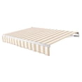 thumbnail image 1 of Awntech 12 Ft Maui Left Motorized Heavy Duty Patio Retractable Awning (144in x 9.25in x 120in), Linen/White Stripe, 1 of 8