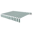 thumbnail image 1 of Awntech 24 Ft Maui Left Motorized Heavy Duty Patio Retractable Awning (288in x 9.25in x 120in), Forest/White Stripe, 1 of 8