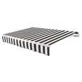thumbnail image 1 of Awntech 18 Ft Maui Left Motorized Heavy Duty Patio Retractable Awning (216in x 9.25in x 120in), Black/White Stripe, 1 of 8