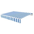 thumbnail image 1 of Awntech 20 Ft Maui Left Motorized Heavy Duty Patio Retractable Awning (240in x 9.25in x 120in), Bright Blue/White Stripe, 1 of 8