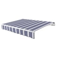 thumbnail image 1 of Awntech 8 Ft Maui Left Motorized Heavy Duty Patio Retractable Awning (96in x 9.25in x 78in), Navy/Gray/White Multi, 1 of 8