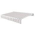 thumbnail image 1 of Awntech 24 Ft Maui Left Motorized Heavy Duty Patio Retractable Awning (288in x 9.25in x 120in), Gray/White Stripe, 1 of 8