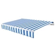 thumbnail image 1 of Awntech 18 Ft Maui Left Motorized Heavy Duty Patio Retractable Awning (216in x 9.25in x 120in), Bright Blue/White Stripe, 1 of 8