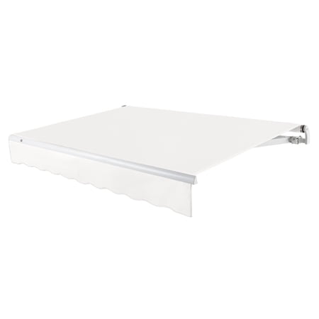 Awntech 14 Ft Maui Left Motorized Heavy Duty Patio Retractable Awning (168in x 9.25in x 120in), White