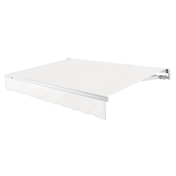 Awntech 14 Ft Maui Left Motorized Heavy Duty Patio Retractable Awning (168in x 9.25in x 120in), White